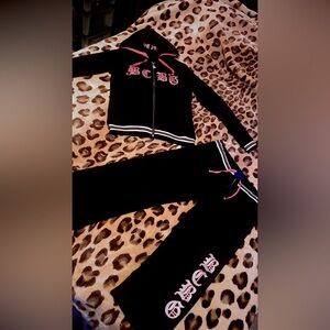 NWT BCBG pink and black track suit